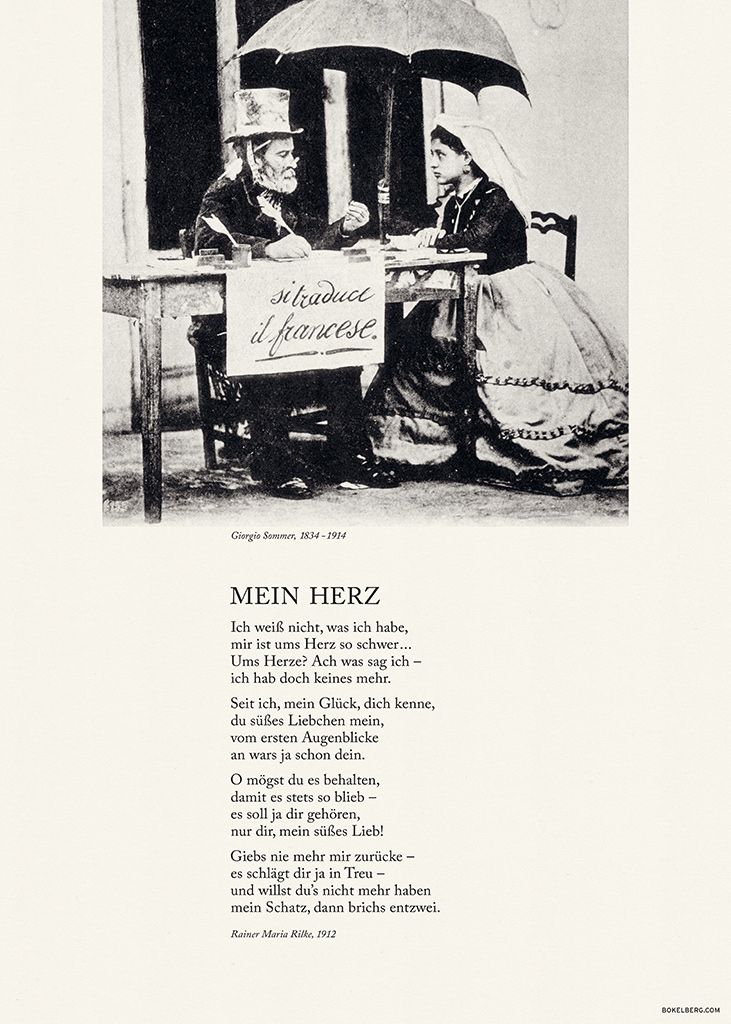 Mein Herz, Rainer Maria Rilke Poesie Plakate